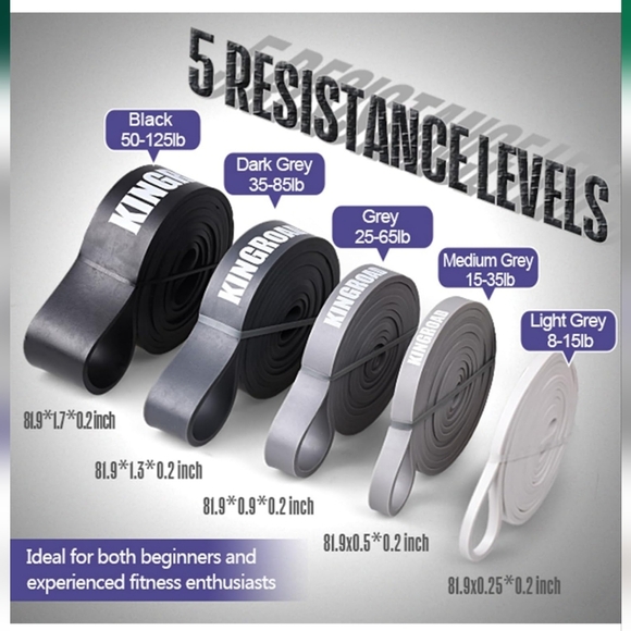 NWT Kingroad Set Of 5 Pull Up Assist Bands - Picture 2 of 6